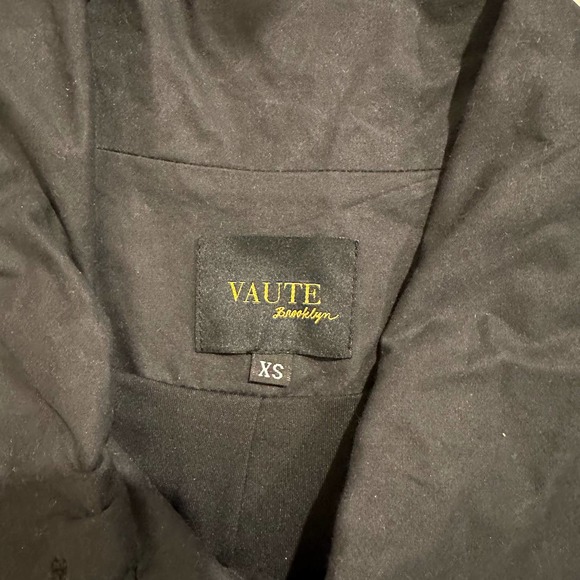 Vaute Couture vegan waxed canvas cotton trench coat jacket in black size XS - Picture 7 of 10